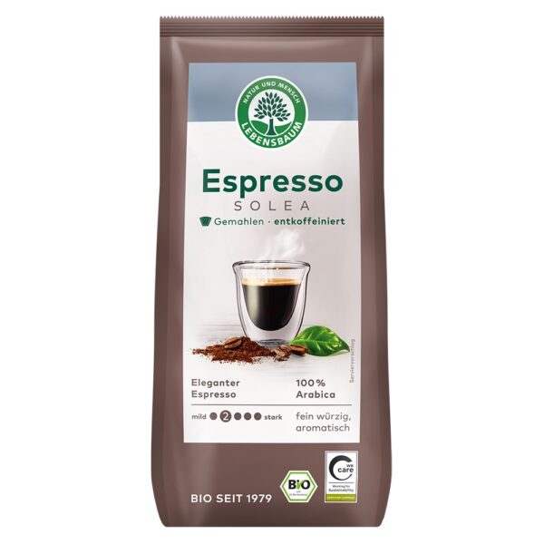 Cafea Solea Espresso Macinata Decofeinizata Bio Lebensbaum 580858